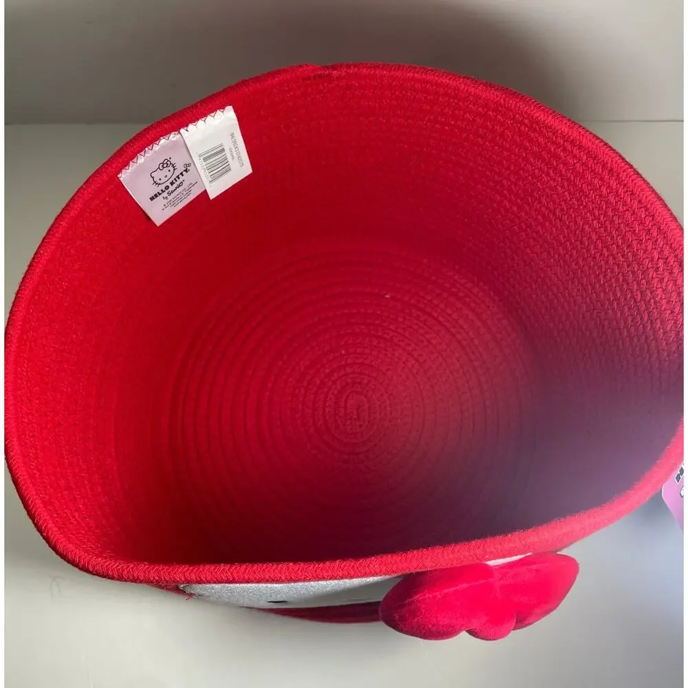 NWT Sanrio Hello Kitty Red Rope Storage Bin Basket